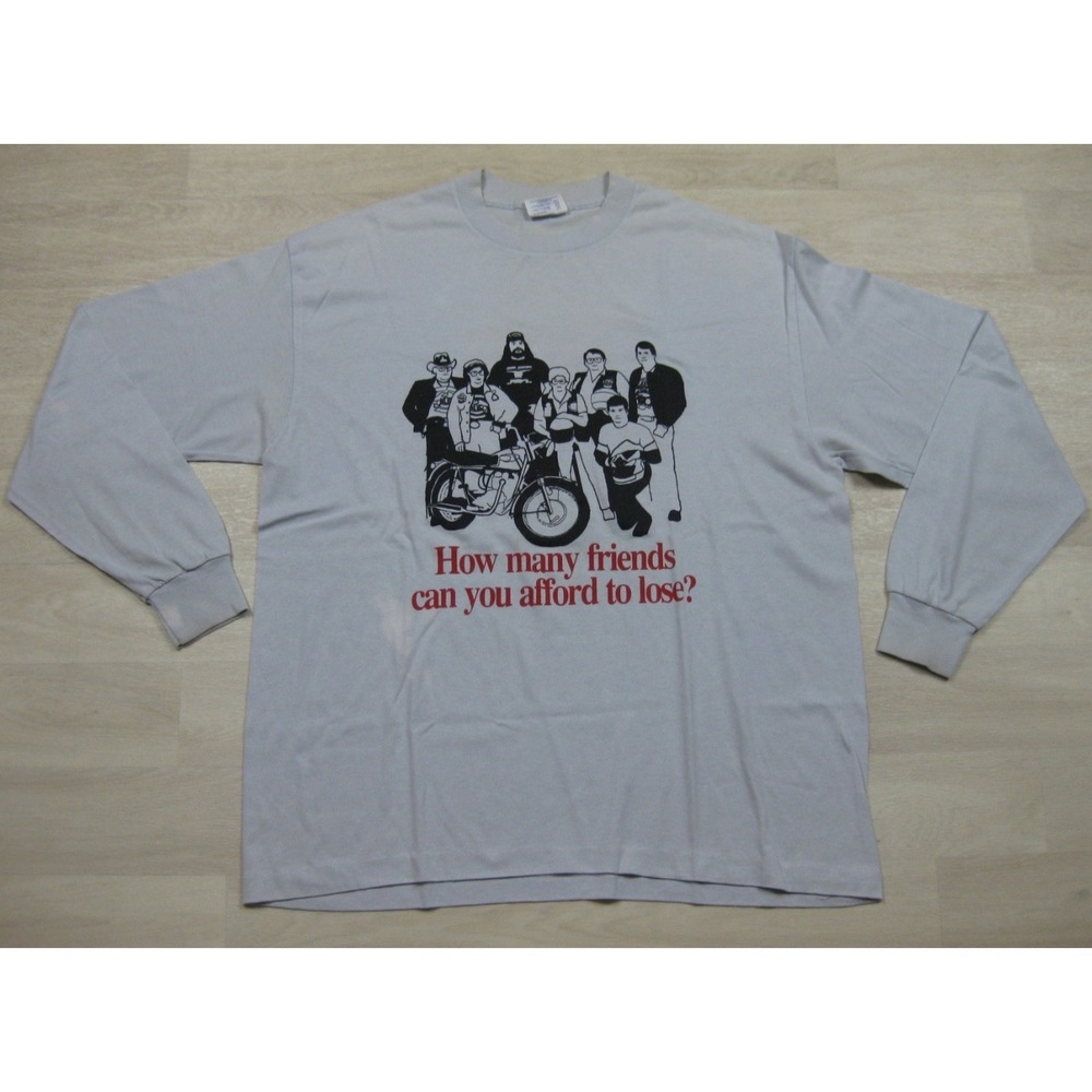 Vintage 90s Ride Sober T-Shirt (XXL) How Many Friends‎ Motorcycle Single Stitch